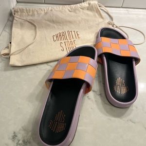 Charlotte Stone Orange and Purple Sandals